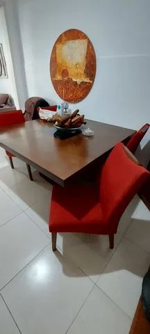 Mesa de jantar madeira Maciça,  com vidro  no centro  - Foto 2