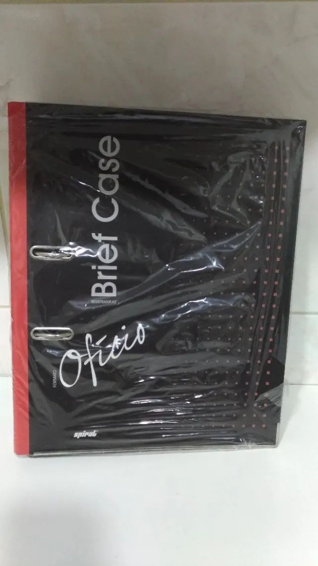 Fichário Brief Case Preto - Formato Ofício 