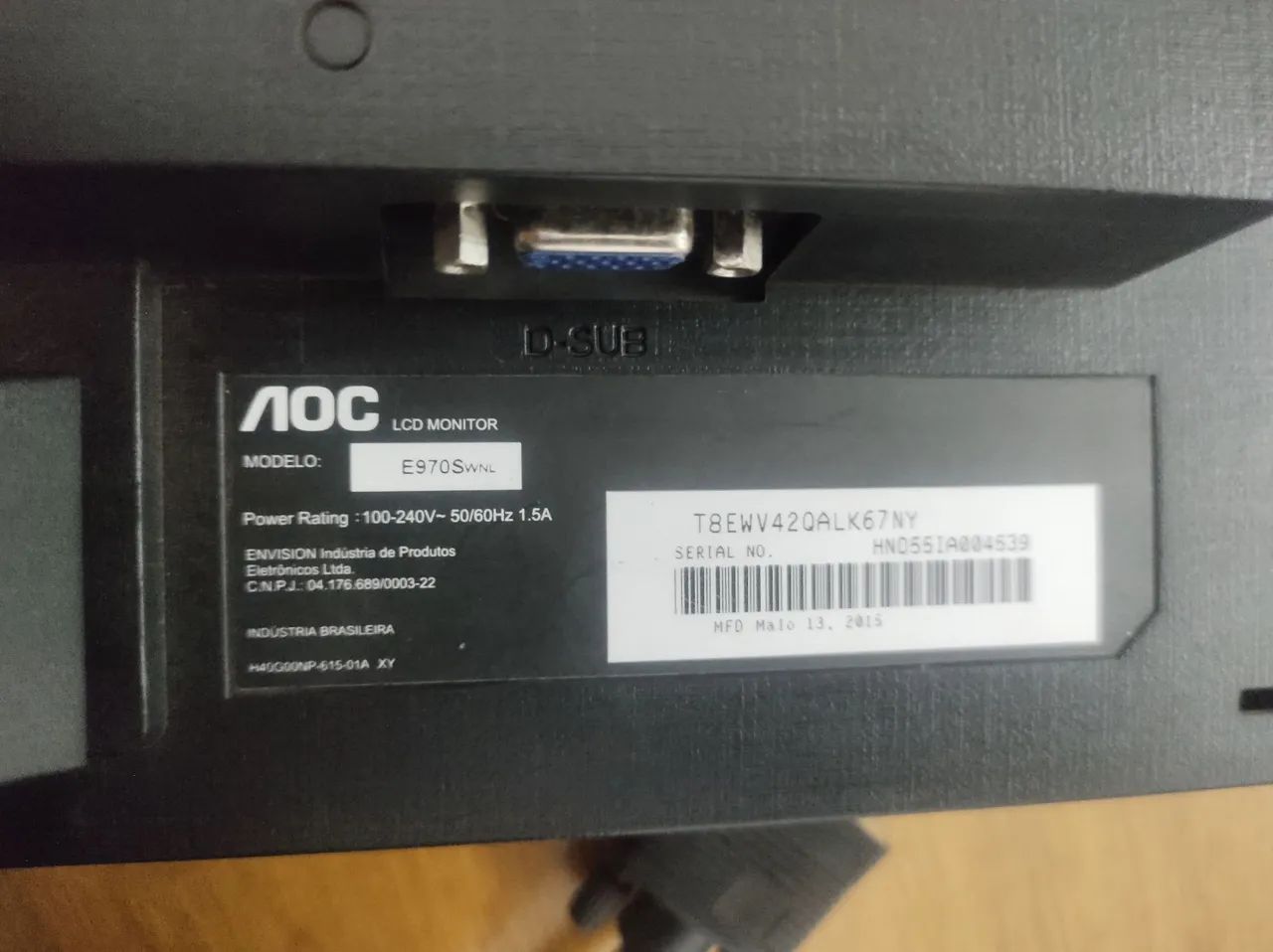 Monitor AOC 18,5 polegadas64302735898499122