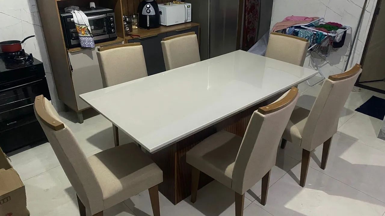 Mesa de Jantar 6 Lugares 180 100% MDF Pronta Entrega SUPER PROMOÇÃO 