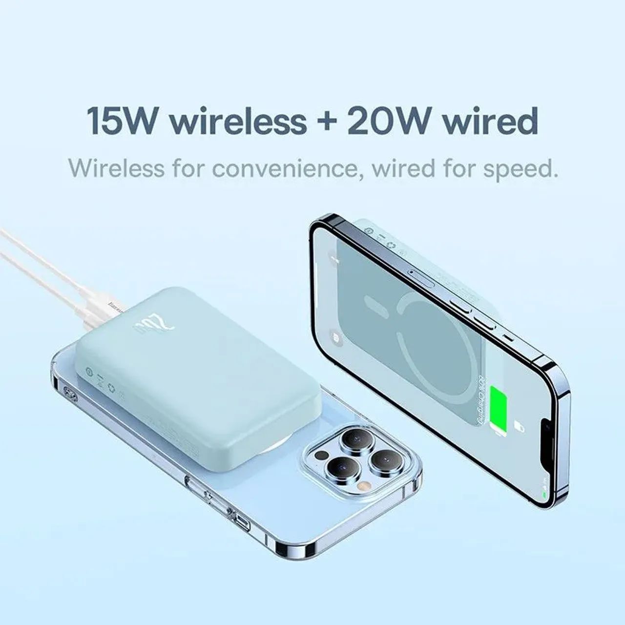 Carregador Power bank Magsafe Baseus carga rápida 20w 10.000mah (Branco) - Foto 4