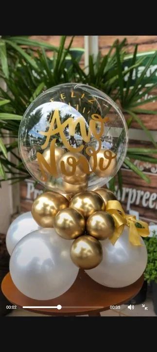 Decoração de balões para Ano Novo