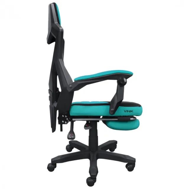 Cadeira Gamer Vinik Rocket Preta com Verde - WZetta - Foto 5