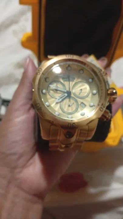 Relógio Invicta Venom Masculino Dourado - Foto 3