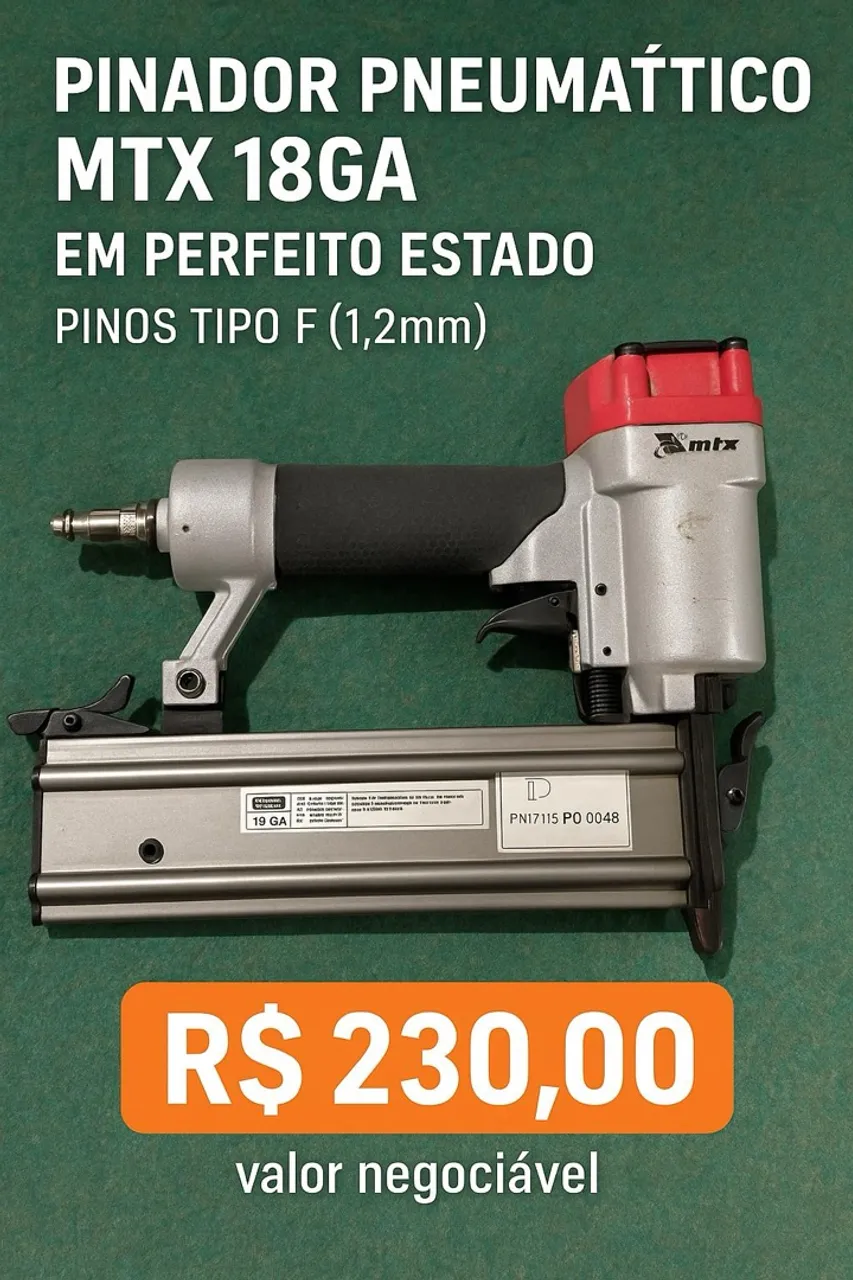 Pinador Pneumático MTX 18GA - Em perfeito estado!