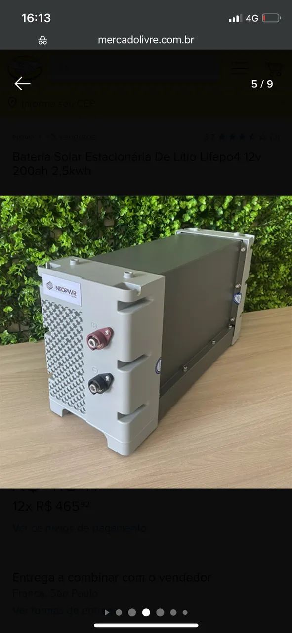 Bateria de lítio 200ah 12v nova com 10 anos de garantia 