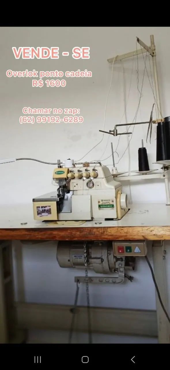 Overlock ponto cadeia industrial
