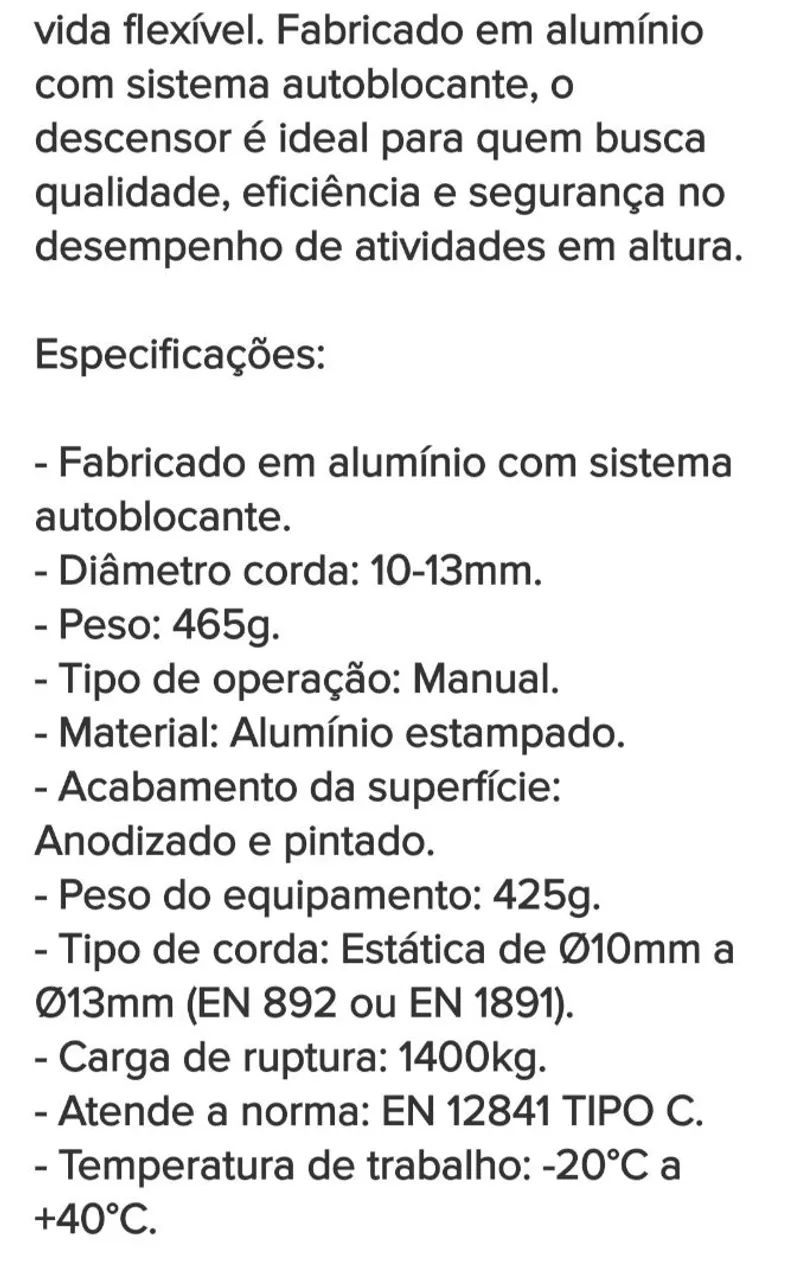 Freio de queda CARBOGRAFITE CG 008 . E 1 braçadeira de corda de escalada direita  - Foto 5