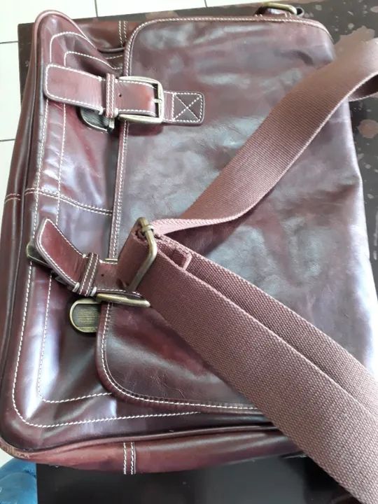 Bolsa Couro Legítimo Fóssil para Laptop - Foto 5