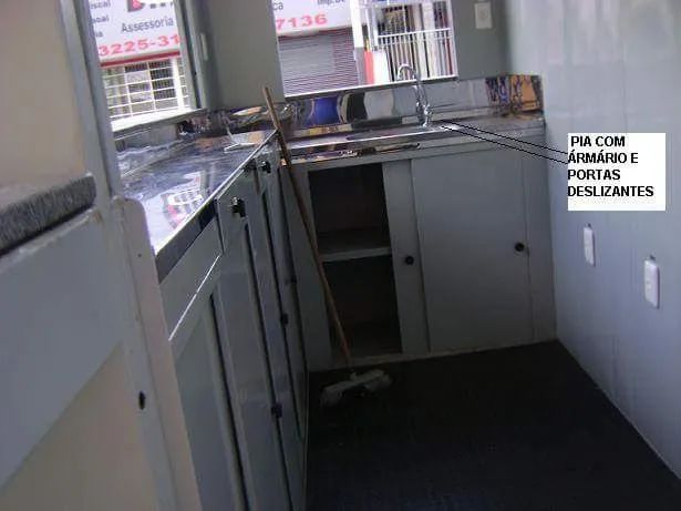 Banca quiosque completo com armários superior e inferior