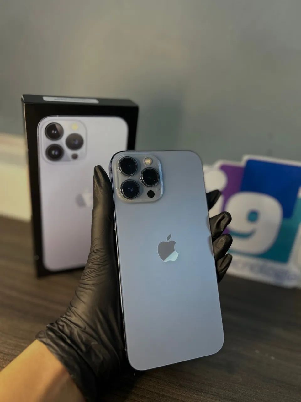 iPhone 13 Pro Max Azul 256GB 84% saúde da bateria, Possui caixa