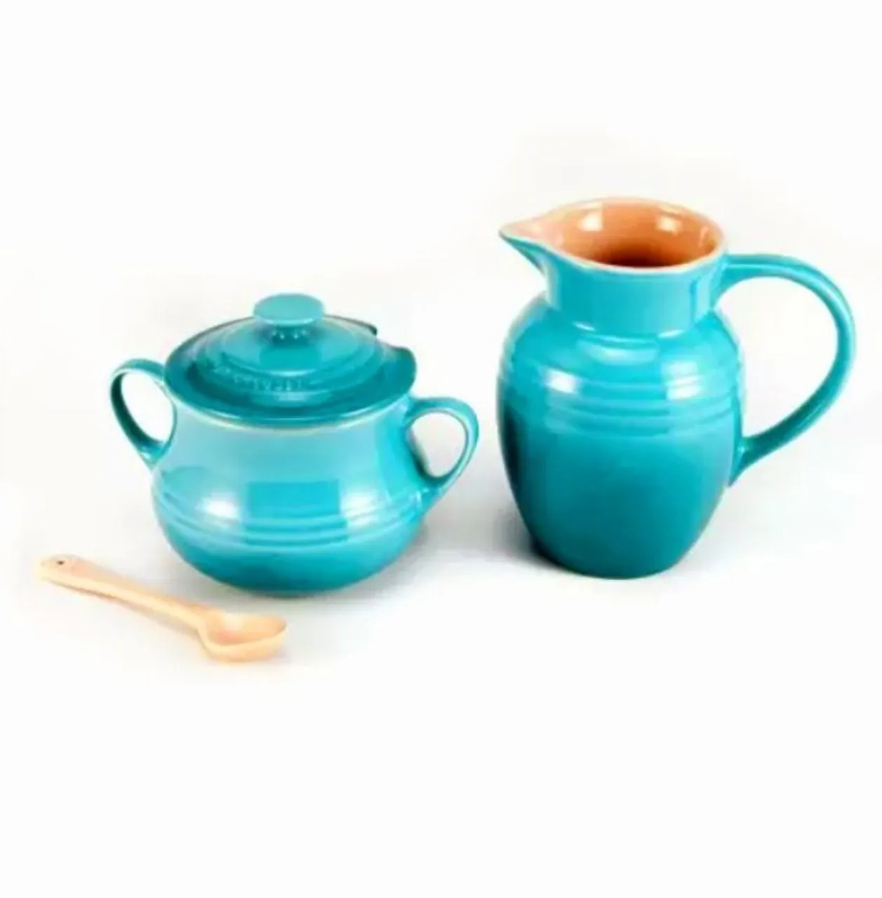 Conjunto Açucareiro e Jarra Azul Caribe