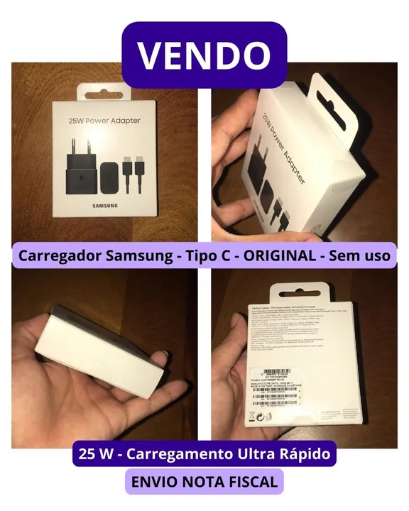 Carregador Samsung ORIGINAL - LACRADO - 25 W