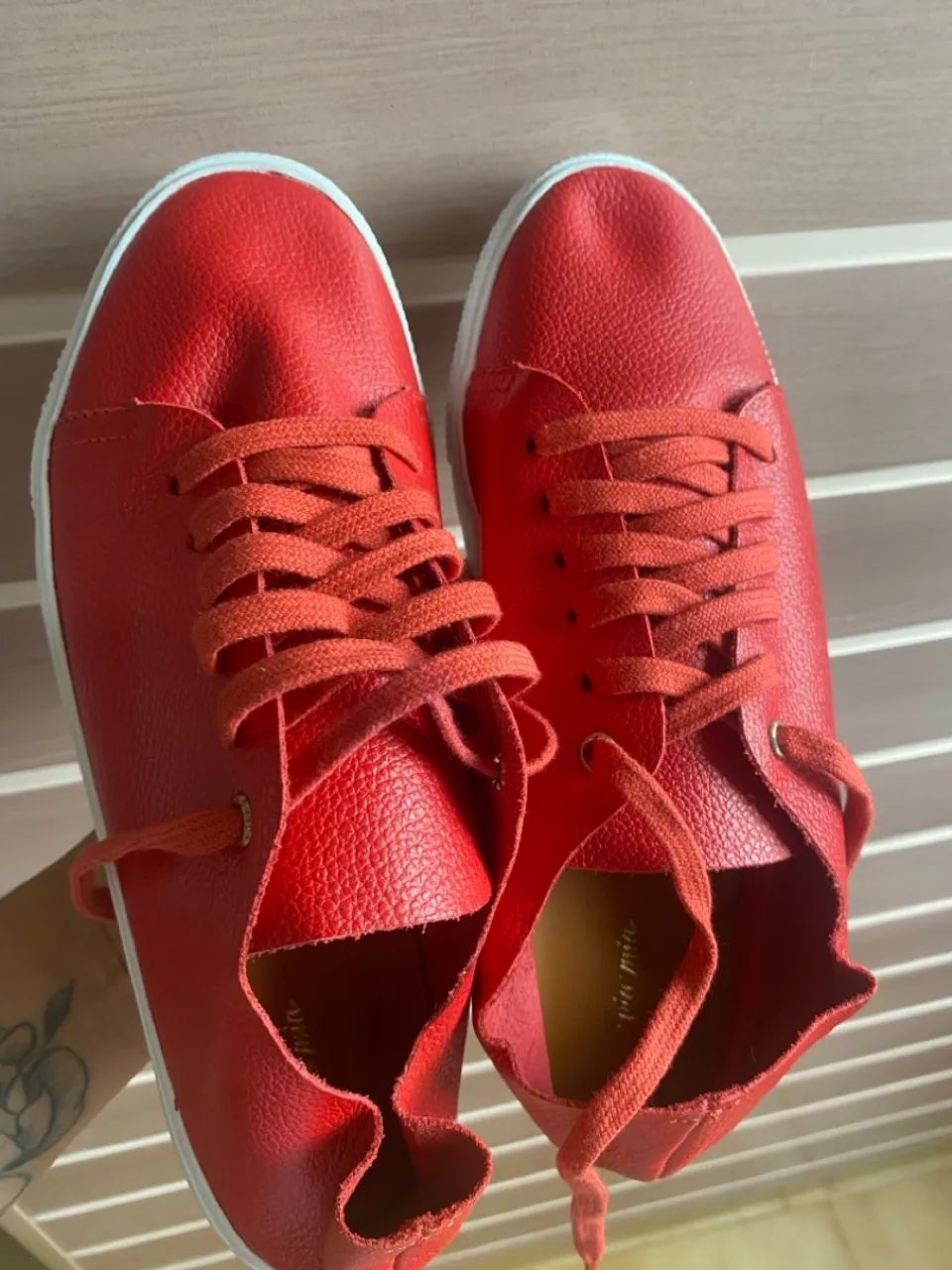 Tênis Via Mia Feminino Vermelho Couro  - Foto 2