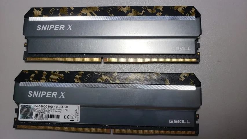 Memória RAM 16gb (2x8gb) DDR4 G. Skill Sniper X 3600mhz CL19-20-20-40