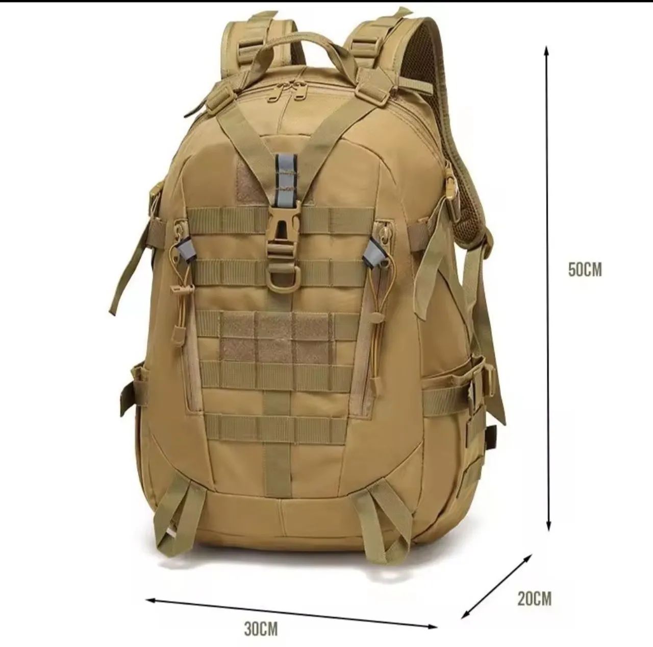 Mochila de lona cor Kahki 