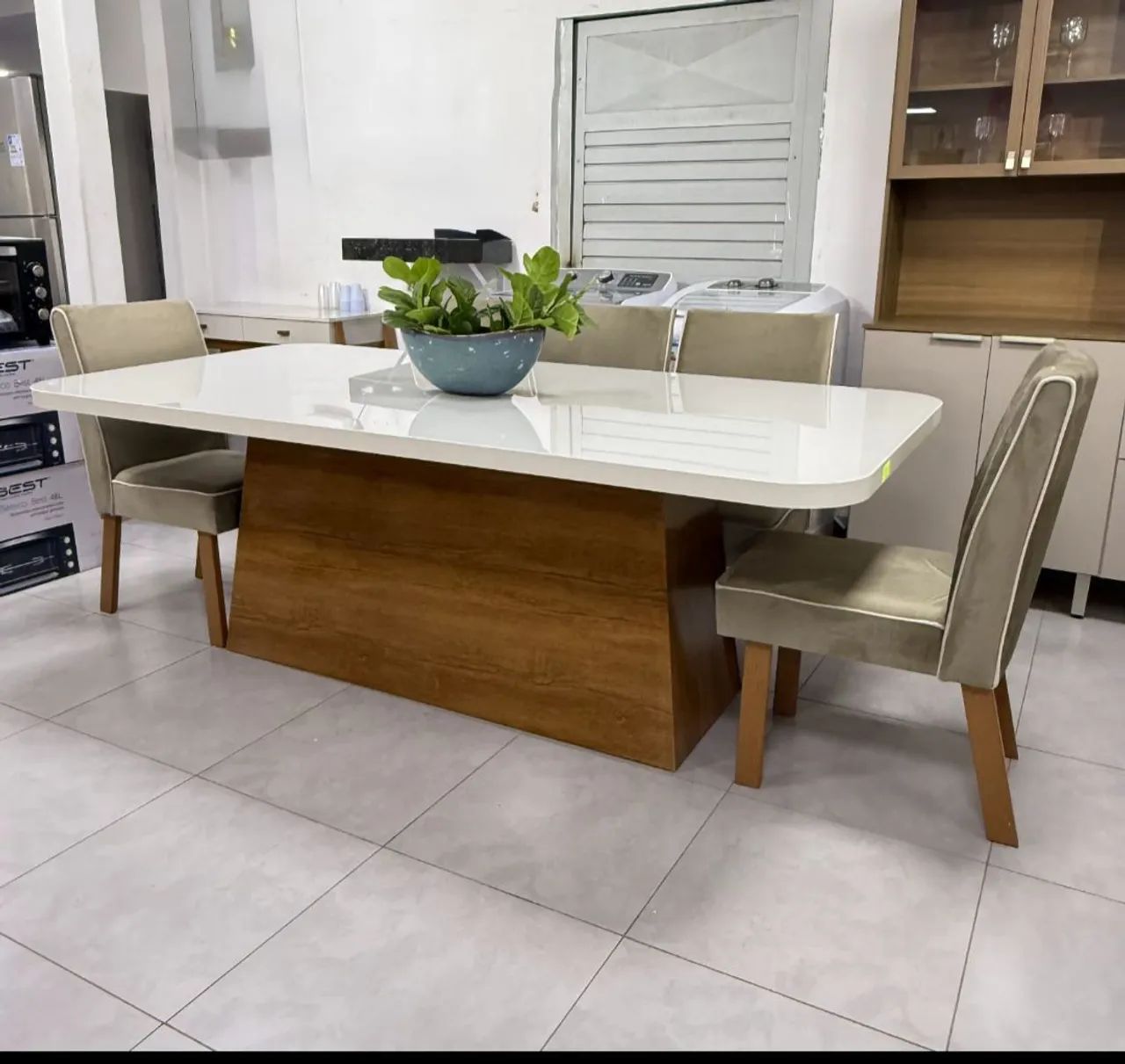 Mesa jantar 8 cadeiras 100% MDF 2.20x 80 - Foto 2