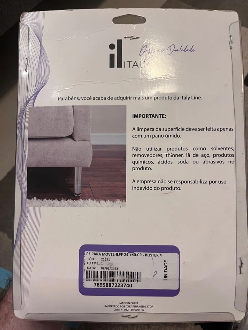Pé Regulável para Móveis Ferro 15cm até 16cm 50kg Prata Cromado quadrado 4 unidades - Foto 4