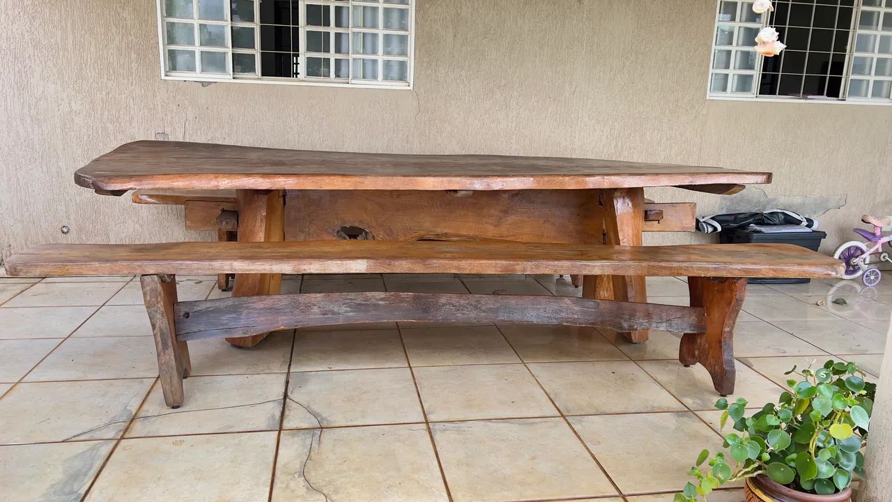 Mesa Rustica  + 3,05m x1m com 2 Bancos - Foto 4