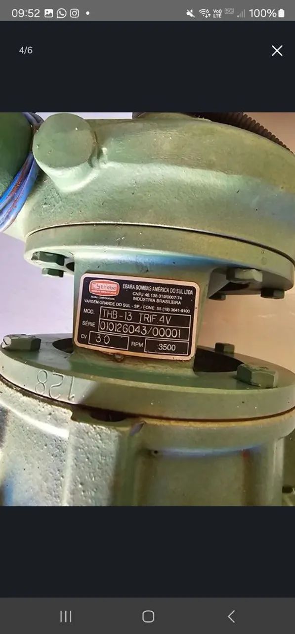 Bomba centrífuga trifásico 3CV 3500RPM - Foto 5