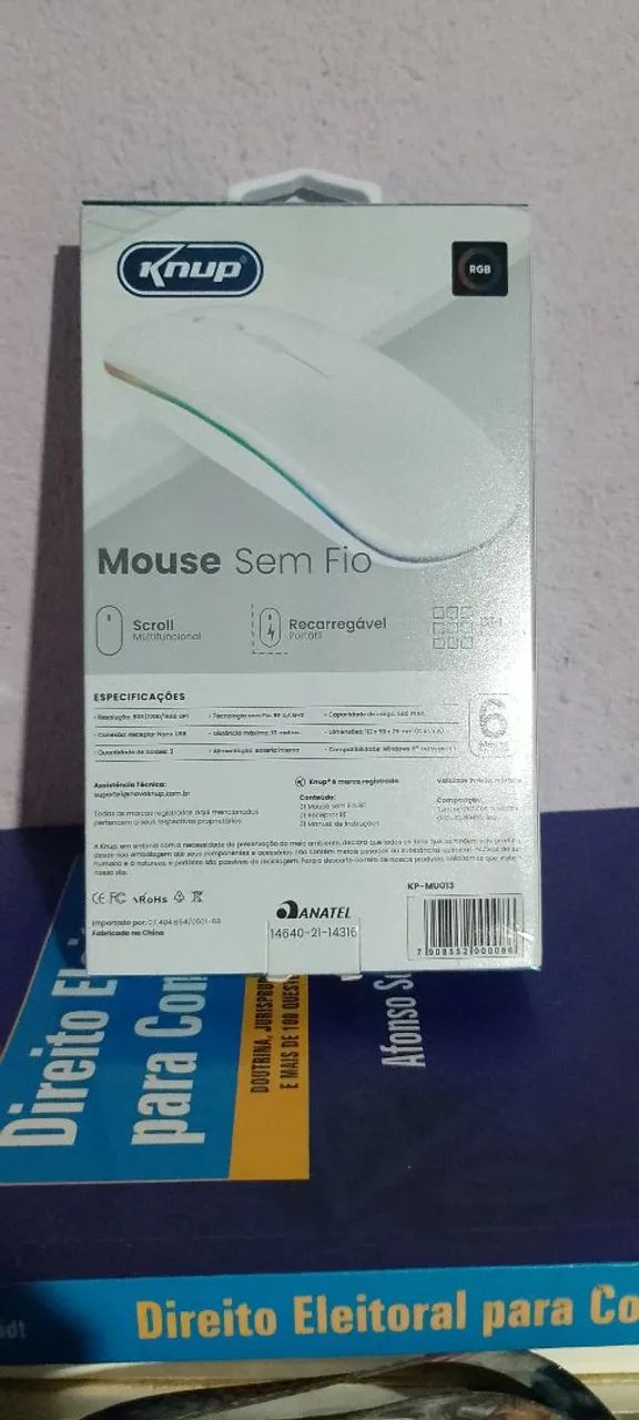 Mouse Sem Fio Recarregável RGB 800/1200/1600 DPI - Foto 5