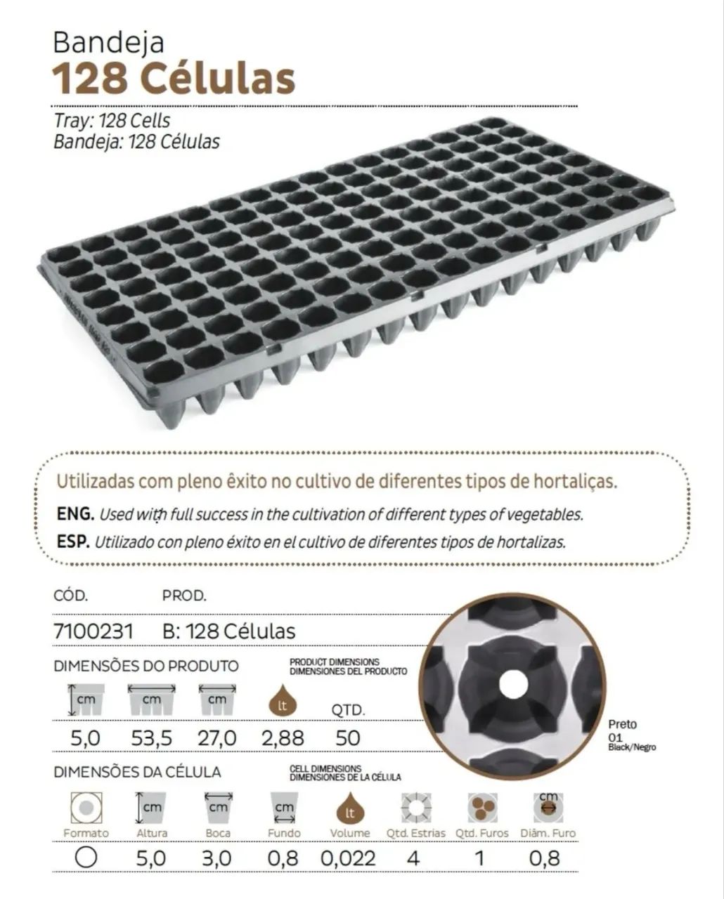 VENDO: Bandeja Para Produção De Mudas 128 Células - 20 Unidades - Foto 2