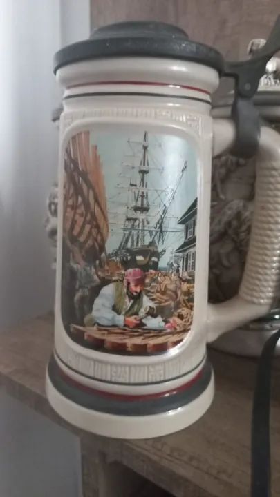 Antiguidade Tankard/caneca P/ Colecionadores Magal/ceramarte (Usado)