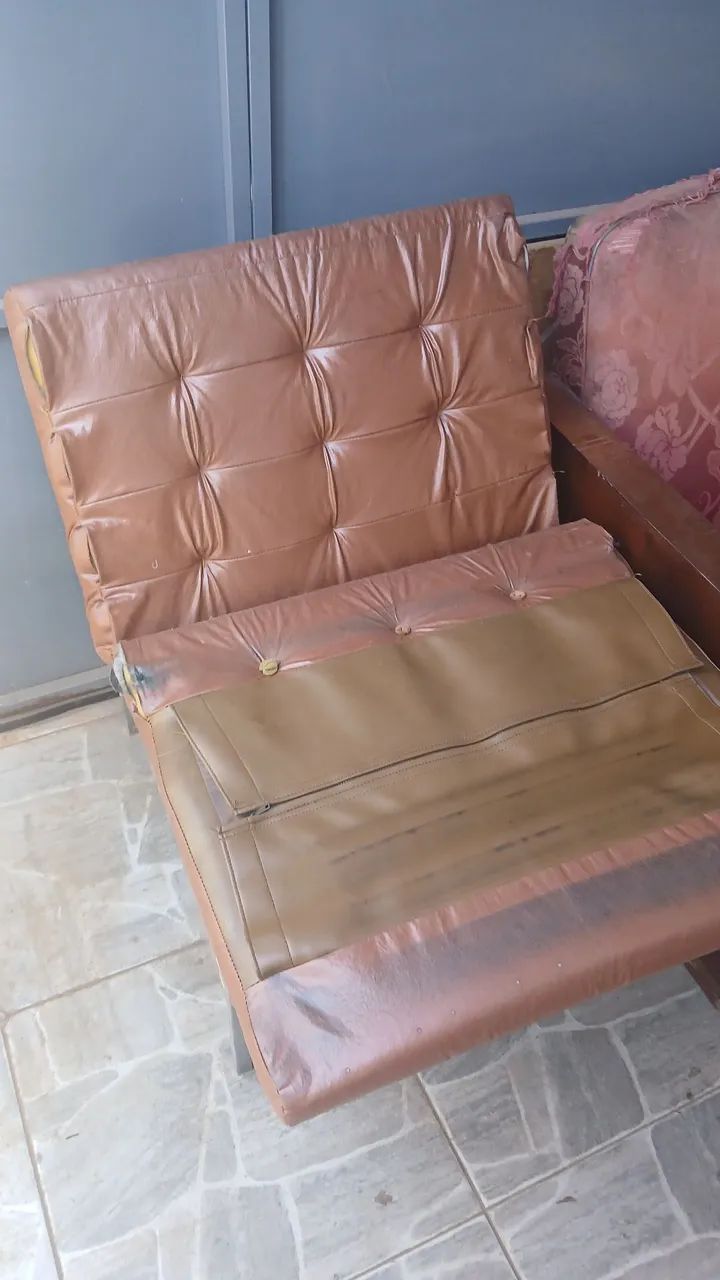 Almofada original Couro Marrom - Foto 2