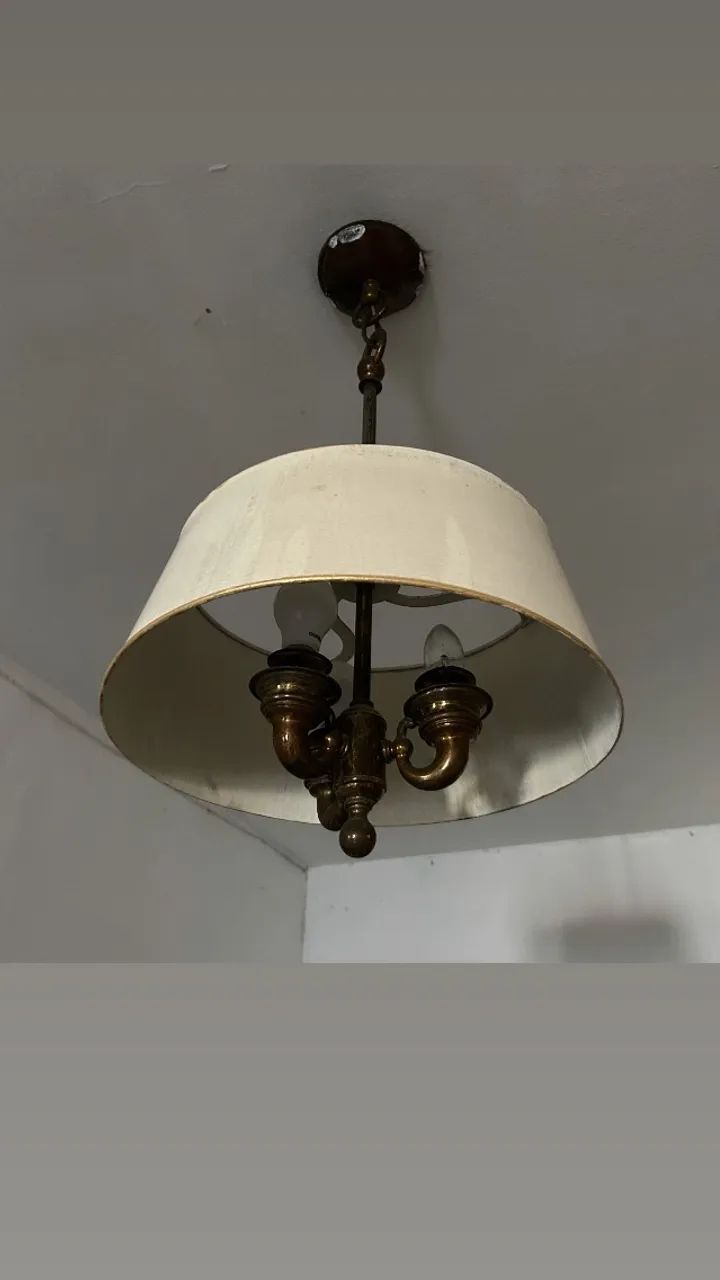 Lustre estilo mid-century com influência colonial - Raridade! 