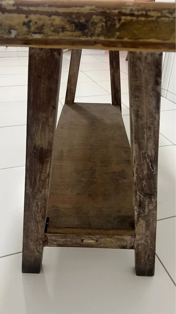 Mesa de Madeira de Demolição - Ideal para Decoração de Ambientes Internos e Externos - Foto 5