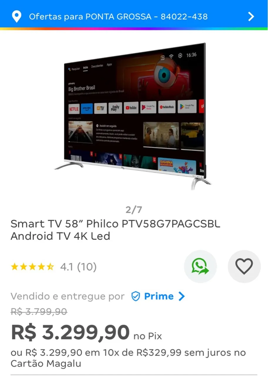 Smart TV Philco 58" 4K Led Android