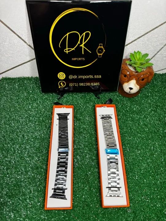 Pulseira Metálica 3 Elos para smartwach 42mm 44mm 45mm 47mm 49mm