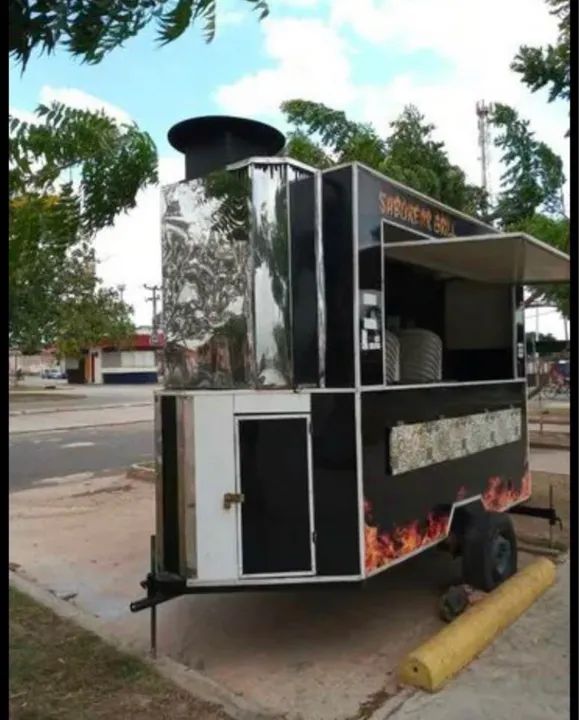 Vendo ou troco ou alugo Trailer com churrasqueira todo no inox completo - Foto 2