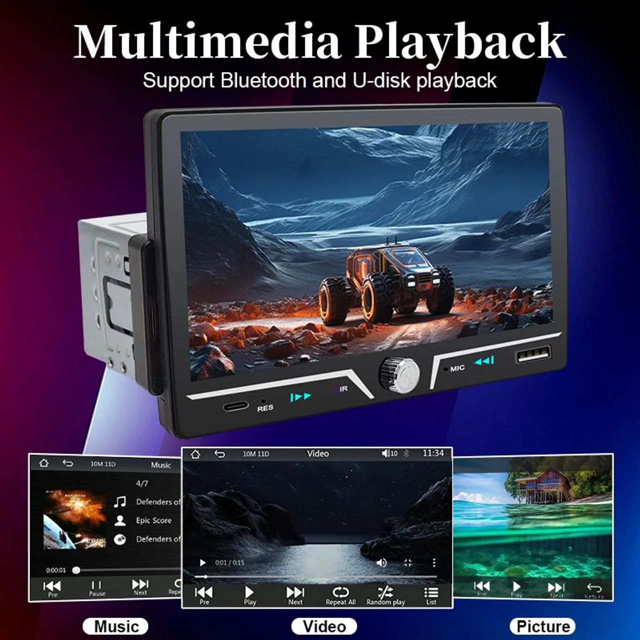 Aparelho Central Multimídia Car MP5 Radio 7 Polegadas Android Auto CarPlay dvd som mp5 - Foto 3