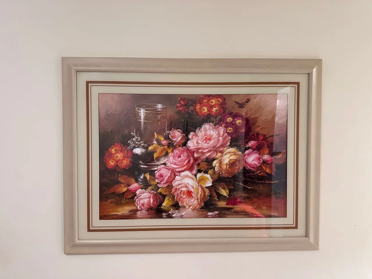 Quadro com Moldura 91x121cm - Pintura Floral Clássica Decorativa - Foto 4