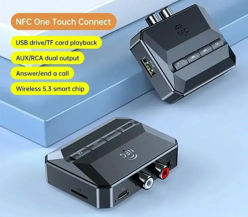 Receptor e Transmissor Bluetooth 5.3 NFC, USB, cartão SD - Foto 3