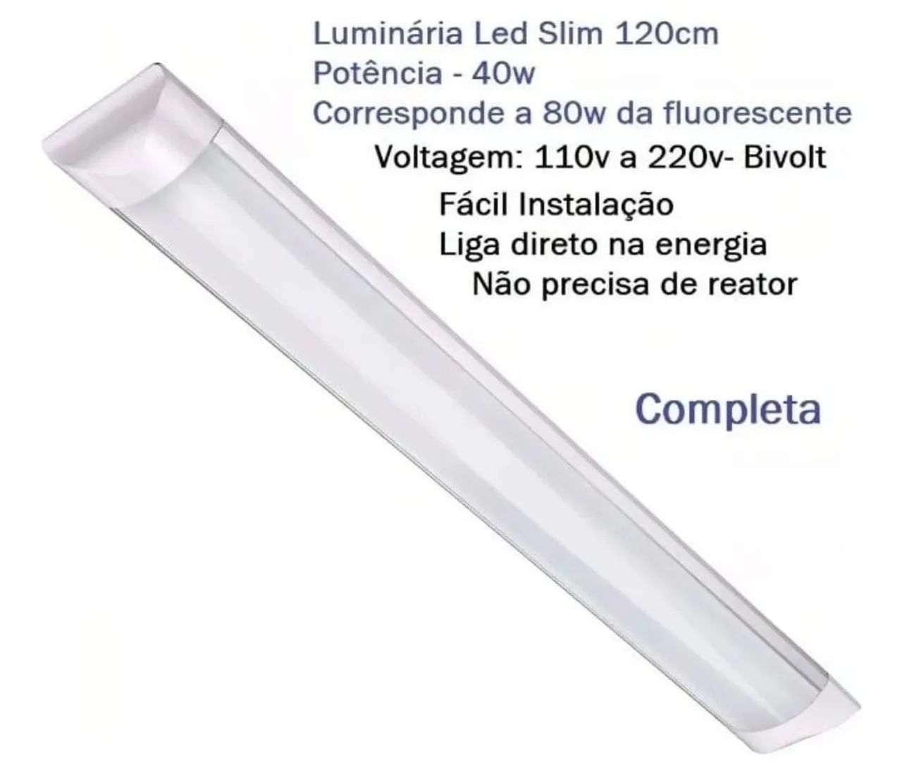 Luminária Led de Sobrepor 1,20m 40W