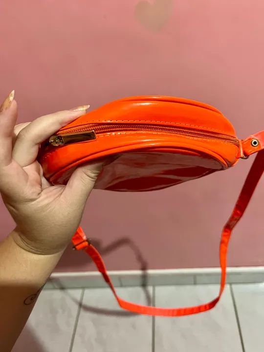 Bolsa Circular Laranja florescente   - Foto 3