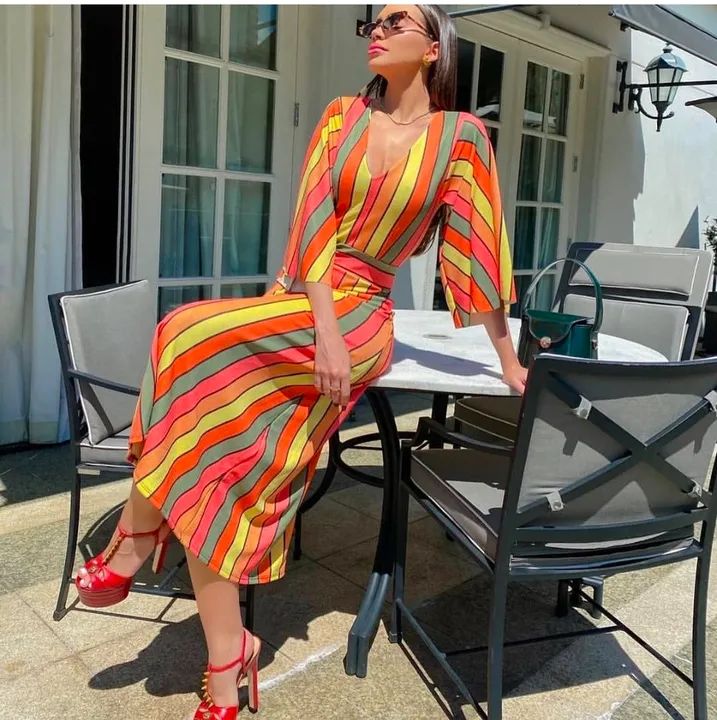 Vestido listrado marca vicencia