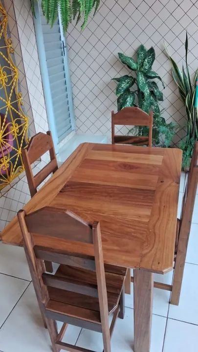 Mesa de madeira rústica - Foto 3