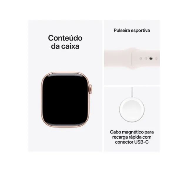 Apple Watch Series 10 GPS  42MM  Rose Gold NOVO LACRADO COM GARANTIA LOJA FISICA  - Foto 4