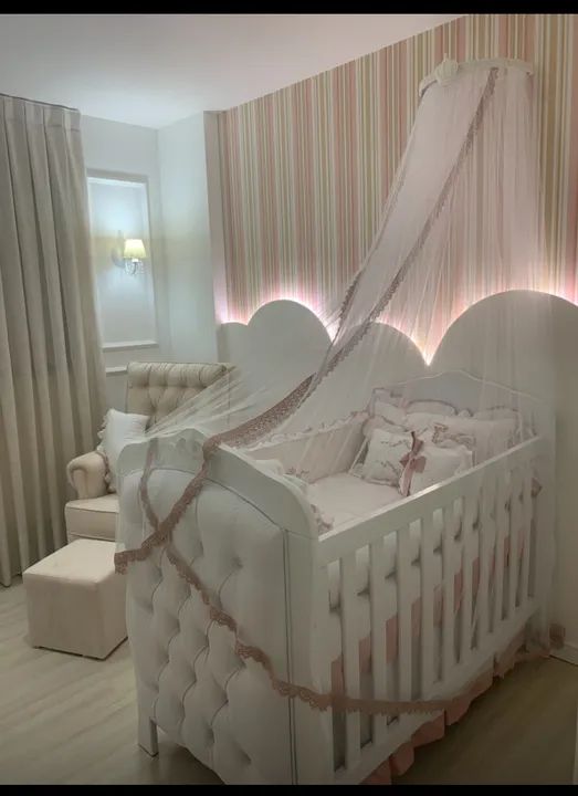 Berço clássico com colchão Ortobom pro saúde baby 