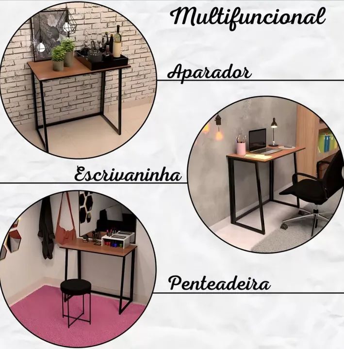 Mesa de Escritório Dobrável - Foto 3