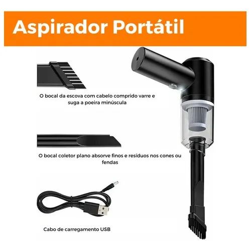 Mini Aspirador De Pó Recarregável Portátil 2 Baterias - Foto 3