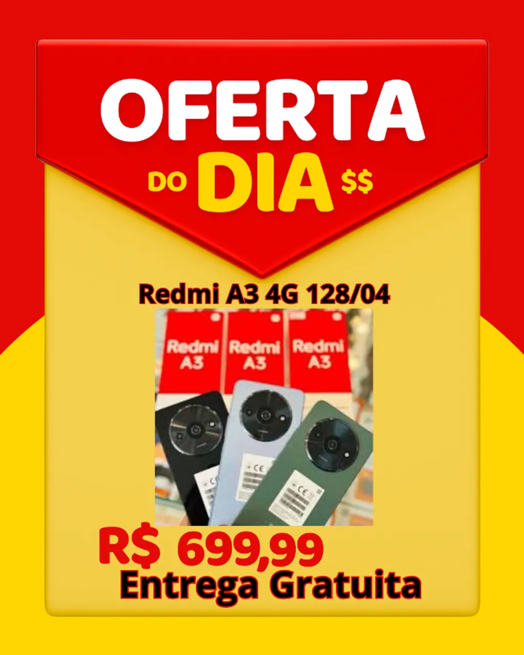 Xiaomi Redmi A3 Potente e baratinho. Novo Lacrado com garantia e pronta entrega