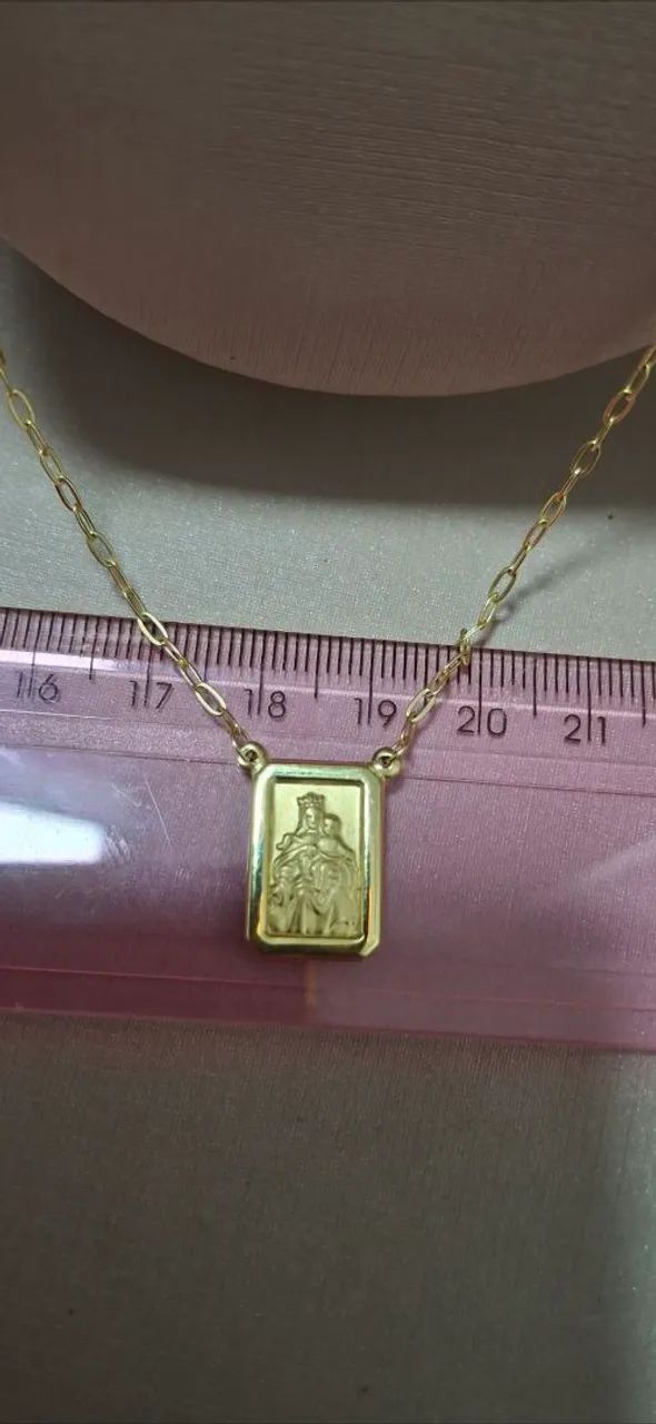 Escapulario masculino ouro 18k - Foto 4