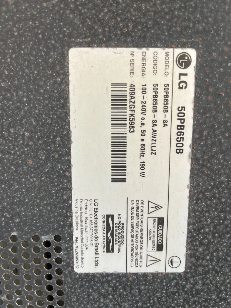 Televisão LG 50? sem ligar