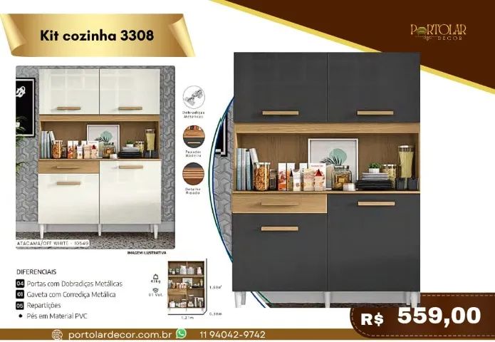 Kit Cozinha 3308, a pronta entrega 