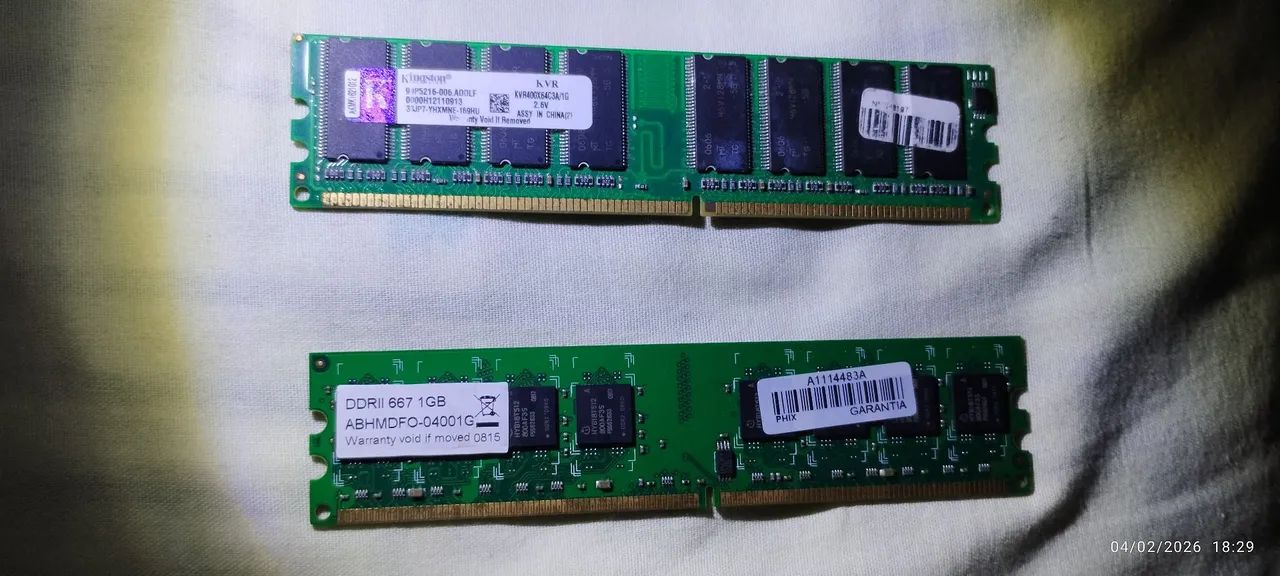 Vendo memóriaz DDR2 de 2gigas e 1 giga - Foto 2