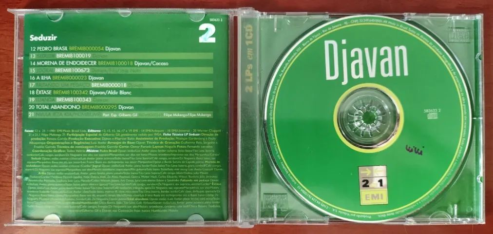 CD - DJAVAN - 2 EM 1 (CAPA CONTEM ALGUNS ESCRITOS) - Foto 2